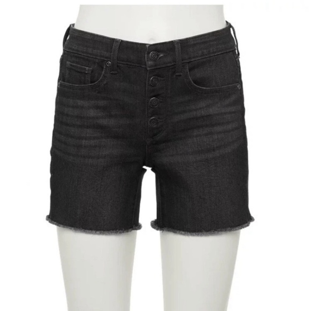 NWT Sonoma Jean Shorts High Rise High Waisted Button Fly Raw Hem Sz 18 5” inseam